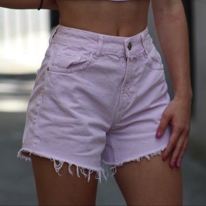 Baby pink Zara cutoff shorts sz24/25
